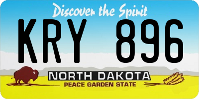 ND license plate KRY896