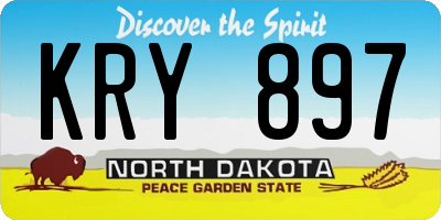ND license plate KRY897