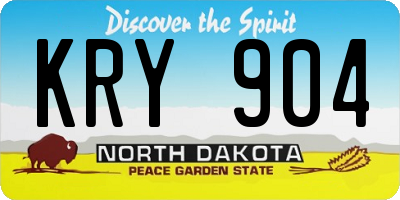 ND license plate KRY904