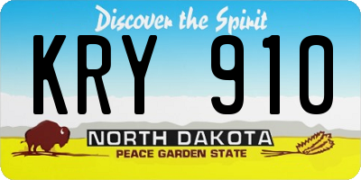 ND license plate KRY910