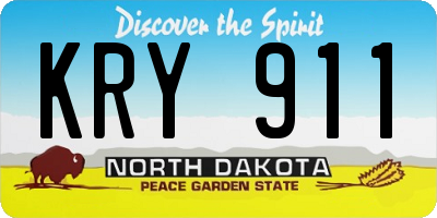 ND license plate KRY911