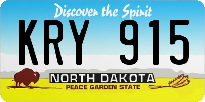 ND license plate KRY915