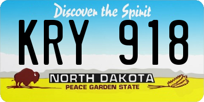 ND license plate KRY918