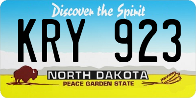ND license plate KRY923
