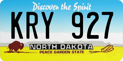 ND license plate KRY927