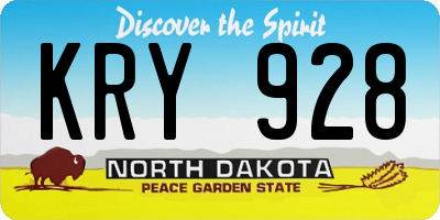 ND license plate KRY928