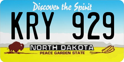 ND license plate KRY929