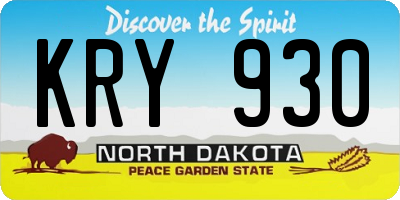 ND license plate KRY930