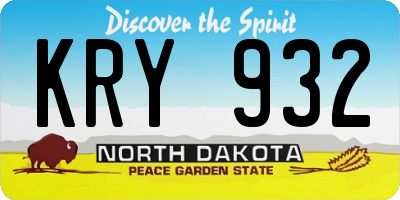 ND license plate KRY932