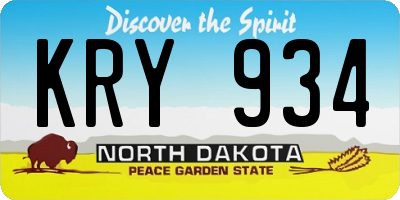 ND license plate KRY934