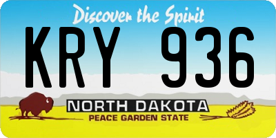 ND license plate KRY936