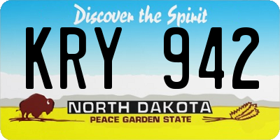 ND license plate KRY942