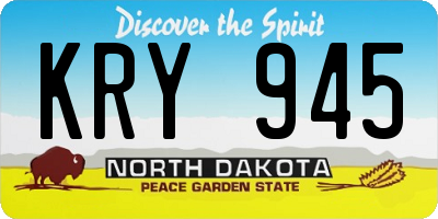 ND license plate KRY945