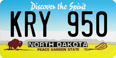 ND license plate KRY950
