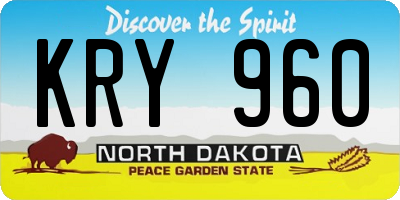 ND license plate KRY960
