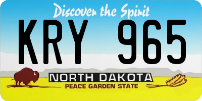 ND license plate KRY965