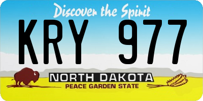 ND license plate KRY977
