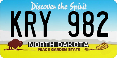 ND license plate KRY982