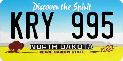 ND license plate KRY995