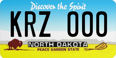 ND license plate KRZ000
