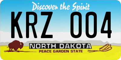 ND license plate KRZ004
