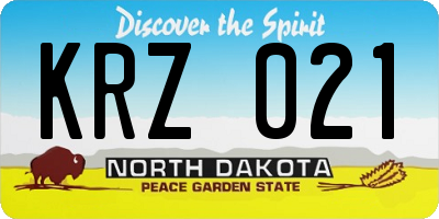 ND license plate KRZ021