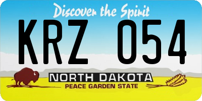 ND license plate KRZ054