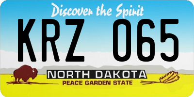 ND license plate KRZ065