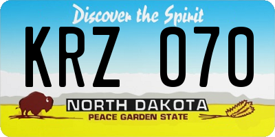 ND license plate KRZ070