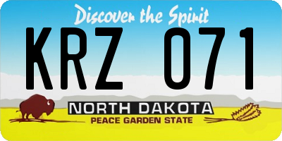 ND license plate KRZ071