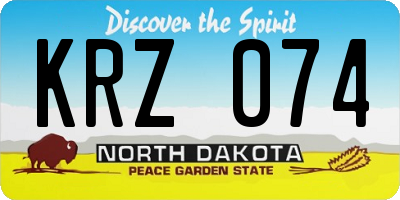 ND license plate KRZ074
