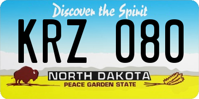 ND license plate KRZ080