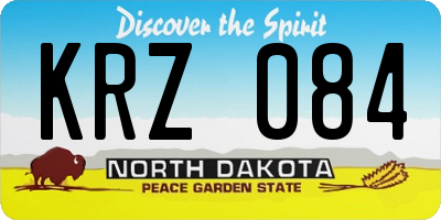 ND license plate KRZ084