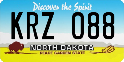 ND license plate KRZ088