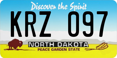 ND license plate KRZ097