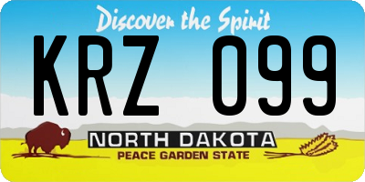 ND license plate KRZ099