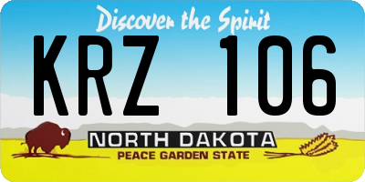 ND license plate KRZ106