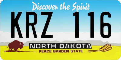 ND license plate KRZ116