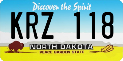 ND license plate KRZ118