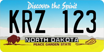 ND license plate KRZ123