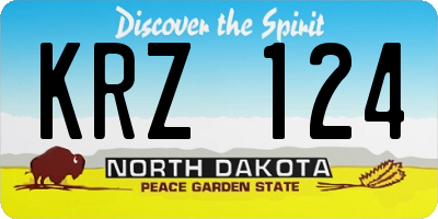 ND license plate KRZ124