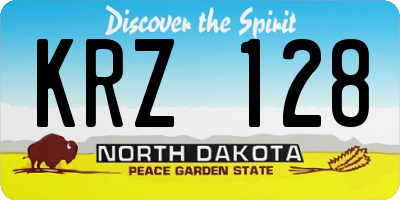 ND license plate KRZ128