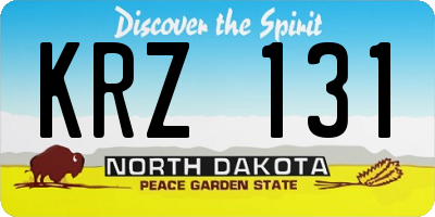 ND license plate KRZ131