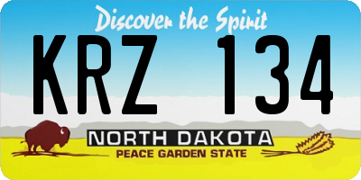 ND license plate KRZ134