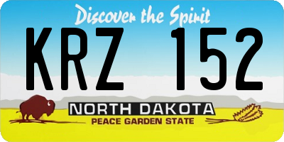 ND license plate KRZ152