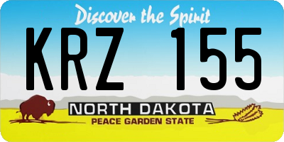 ND license plate KRZ155