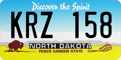 ND license plate KRZ158