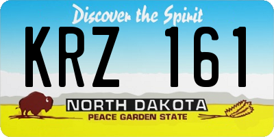 ND license plate KRZ161