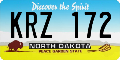 ND license plate KRZ172