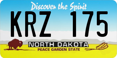 ND license plate KRZ175